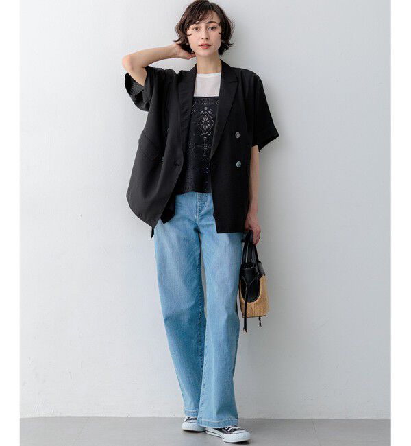 23区「【見上愛さん着用/Oggi掲載/接触冷感】23区DENIM サマー ストレート ワイド パンツ」|デニム|