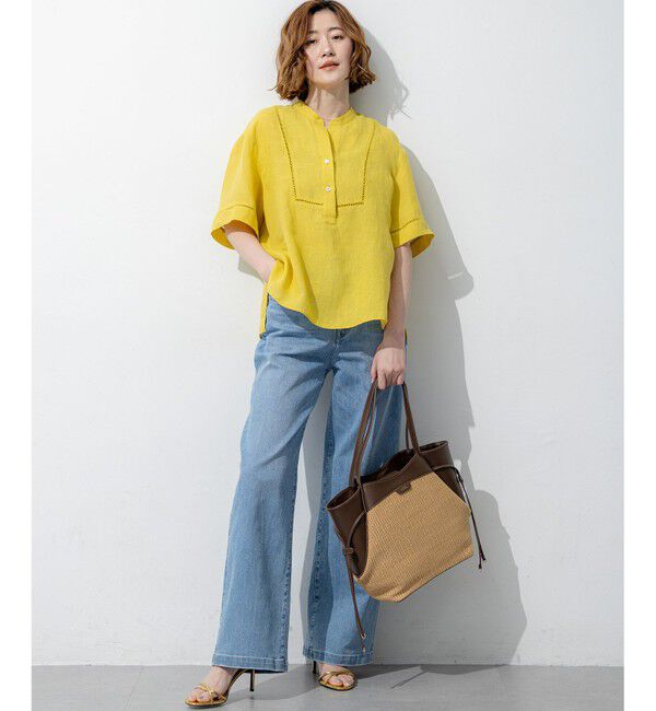 23区「【見上愛さん着用/Oggi掲載/接触冷感】23区DENIM サマー ストレート ワイド パンツ」|デニム|