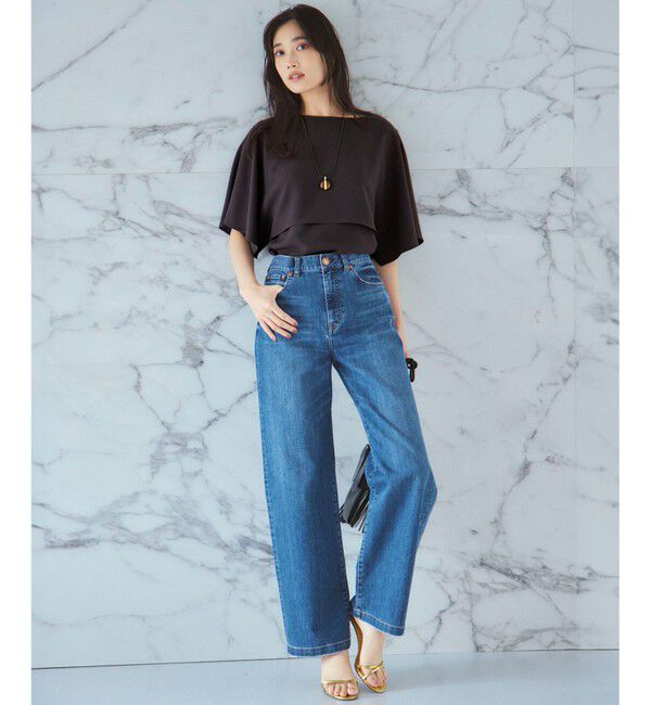 23区「【見上愛さん着用/Oggi掲載/接触冷感】23区DENIM サマー ストレート ワイド パンツ」|デニム|