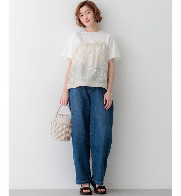 23区「【見上愛さん着用/Oggi掲載/接触冷感】23区DENIM サマー ストレート ワイド パンツ」|デニム|