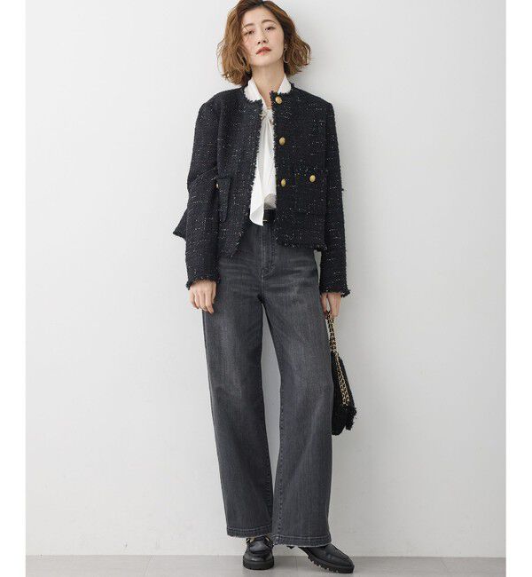 23区「【CanCam掲載】GIOLICAツイード ノーカラー ボタン ジャケット」|その他|