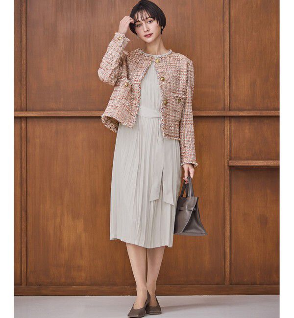 23区「【CanCam掲載】GIOLICAツイード ノーカラー ボタン ジャケット」|その他|