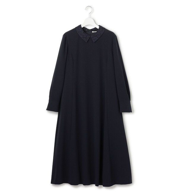 23区「【セットアップ対応/洗える】トリアセダブルジョーゼット 襟付き ワンピース」|ワンピース|