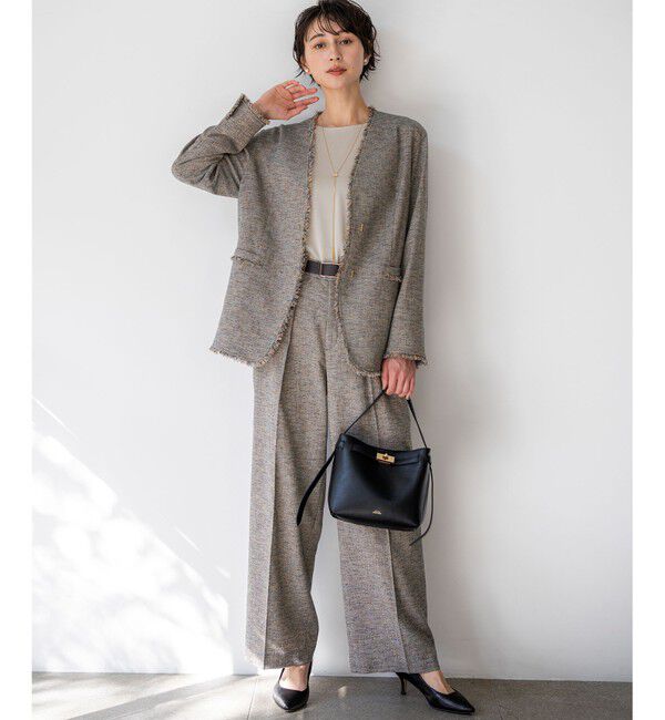 23区「リネンライクブッチャー フリンジノーカラージャケット」|その他|