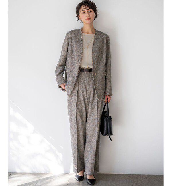 23区「リネンライクブッチャー フリンジノーカラージャケット」|その他|