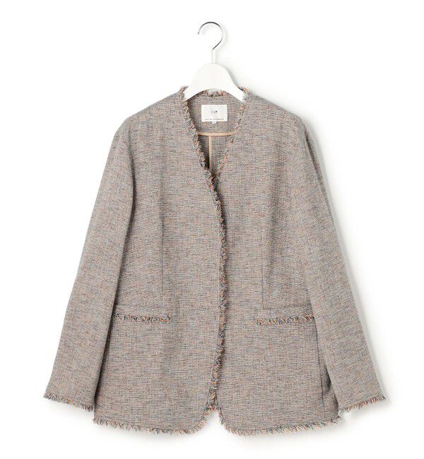 23区「リネンライクブッチャー フリンジノーカラージャケット」|その他|