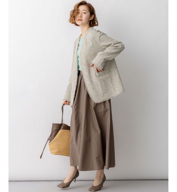 23区「リネンライクブッチャー フリンジノーカラージャケット」|その他|