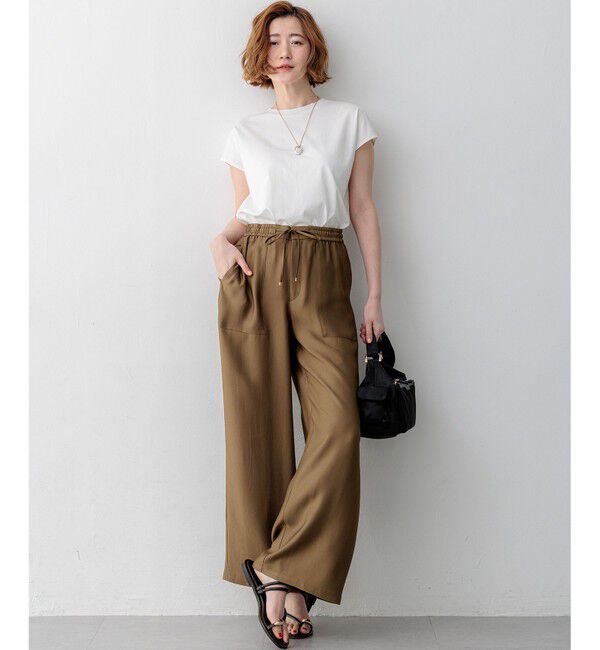 23区「【見上愛さん着用/CLASSY.・STORY掲載】ブライトカルゼ ワイド パンツ」|その他|