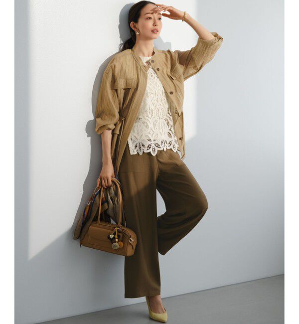 23区「【見上愛さん着用/CLASSY.・STORY掲載】ブライトカルゼ ワイド パンツ」|その他|