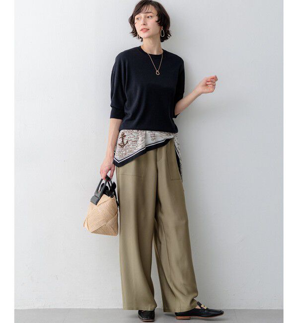 23区「【見上愛さん着用/CLASSY.・STORY掲載】ブライトカルゼ ワイド パンツ」|その他|
