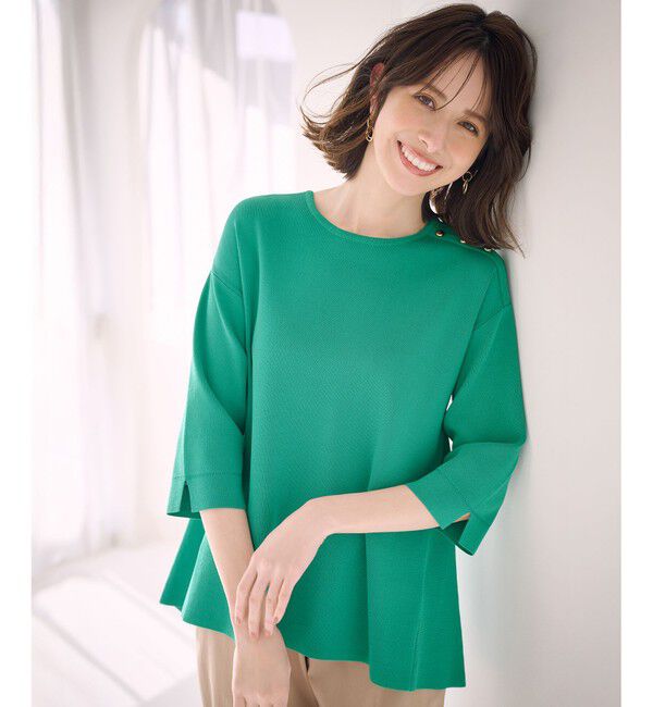 ANY SIS「【UVカット・洗える】フレアニット チュニック」|ニット・セーター|