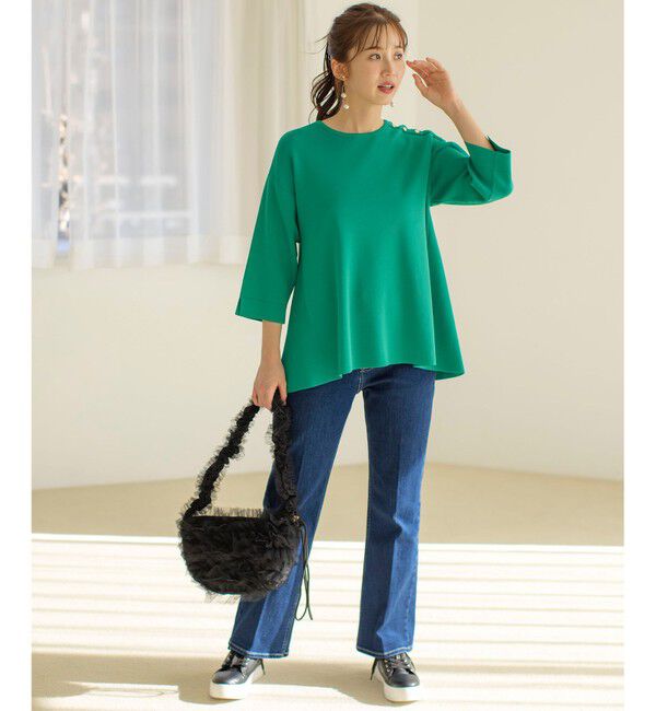 ANY SIS「【UVカット・洗える】フレアニット チュニック」|ニット・セーター|
