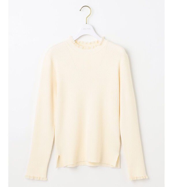 ANY SIS「CICA加工 フリルネック プルオーバー」|ニット・セーター|