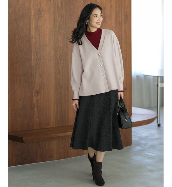 ANY SIS「CICA加工 フリルネック プルオーバー」|ニット・セーター|