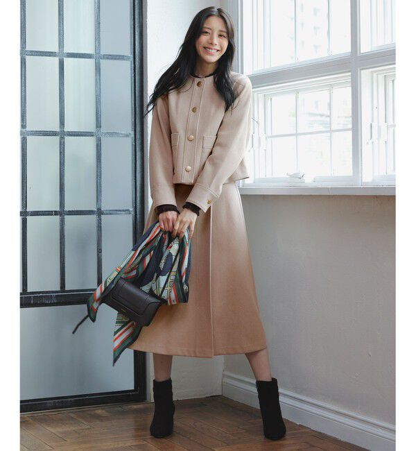 ANY SIS「CICA加工 フリルネック プルオーバー」|ニット・セーター|