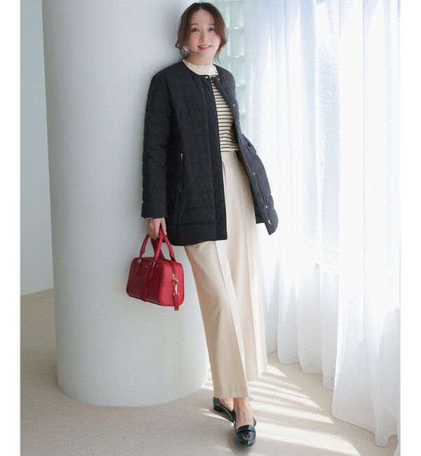 ANY SIS「CICA加工 フリルネック プルオーバー」|ニット・セーター|