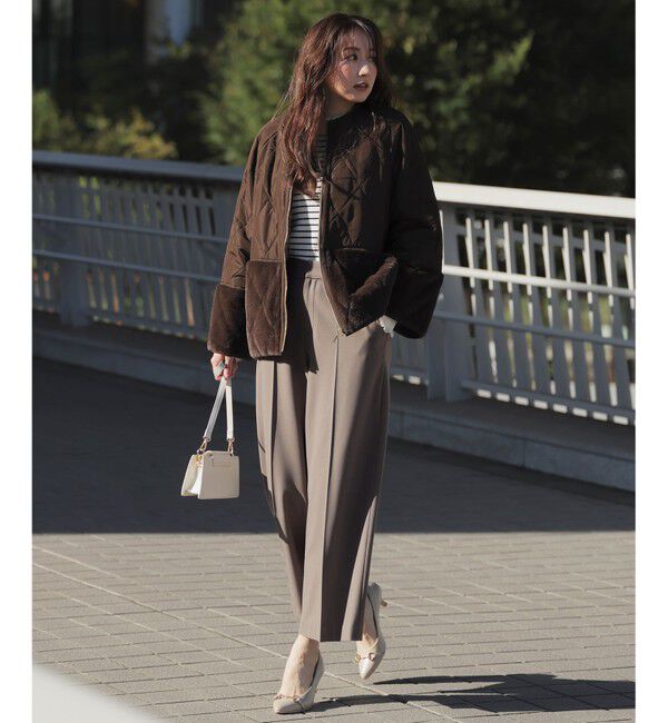 ANY SIS「CICA加工 フリルネック プルオーバー」|ニット・セーター|