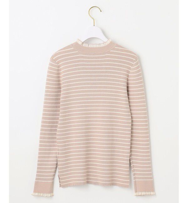 ANY SIS「CICA加工 フリルネック プルオーバー」|ニット・セーター|