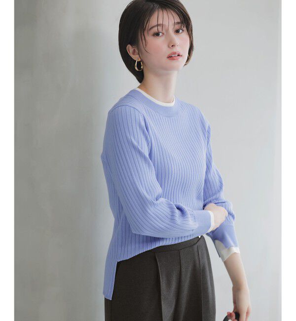 ANY SIS「【WEB・一部店舗限定】ダブルカラー ニット」|ニット・セーター|