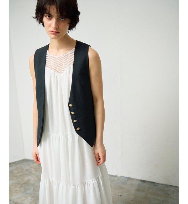 Grace Class「リネン混ツイルジレ」|ベスト・ジレ|ブラック