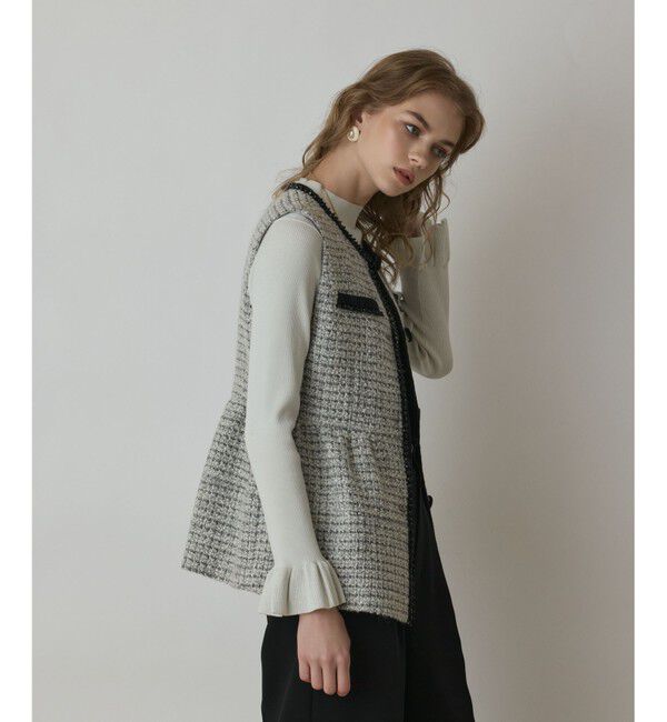 GRACE CONTINENTAL「ツイードペプラムベスト」|ベスト・ジレ|