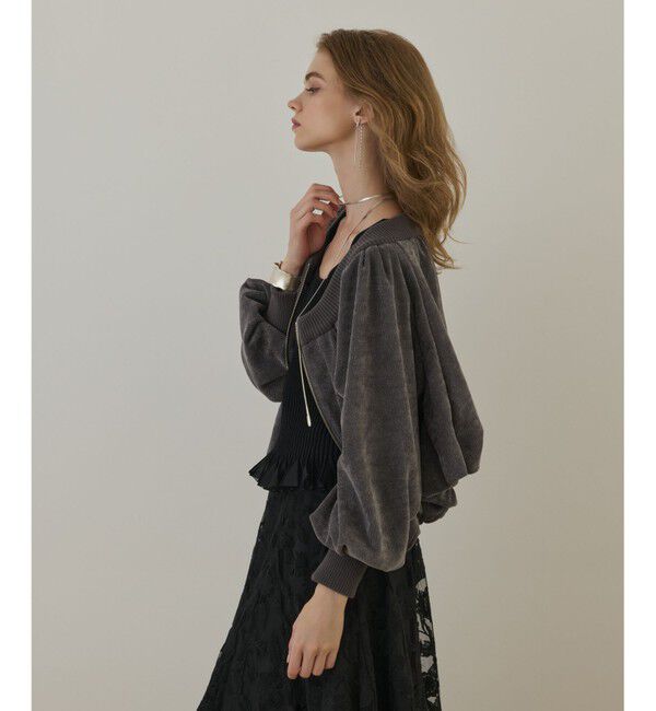 GRACE CONTINENTAL「バルーンモールカットカーディガン」|カーディガン|