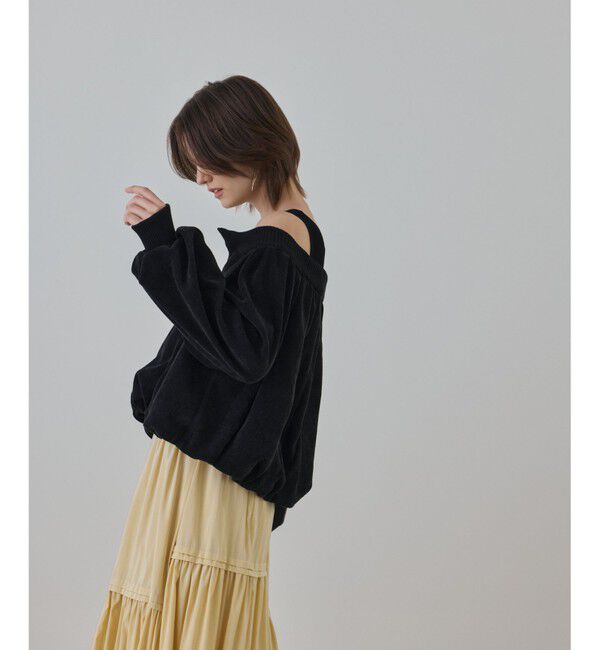 GRACE CONTINENTAL「バルーンモールカットカーディガン」|カーディガン|