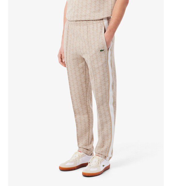 LACOSTE「サイドテーピングモノグラムジャカードトラックパンツ」|その他|ライトベージュ