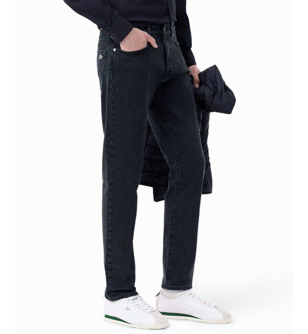 LACOSTE「スリムフィットデニムパンツ」|デニム|ブラック