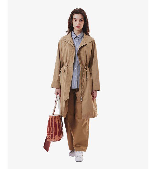 LACOSTE「撥水 ナイロンタフタ スタンドカラーユーティリティコート」|その他|ベージュ