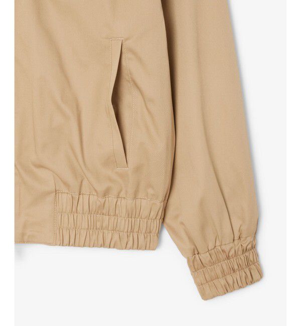 LACOSTE「クロップド丈 レイヤードニットカラージップアップジャケット」|ブルゾン・スタジャン|