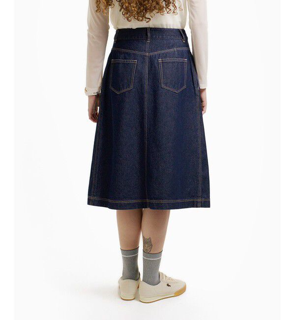 LACOSTE「アシンメトリーデニムプリーツラップスカート」|スカート|