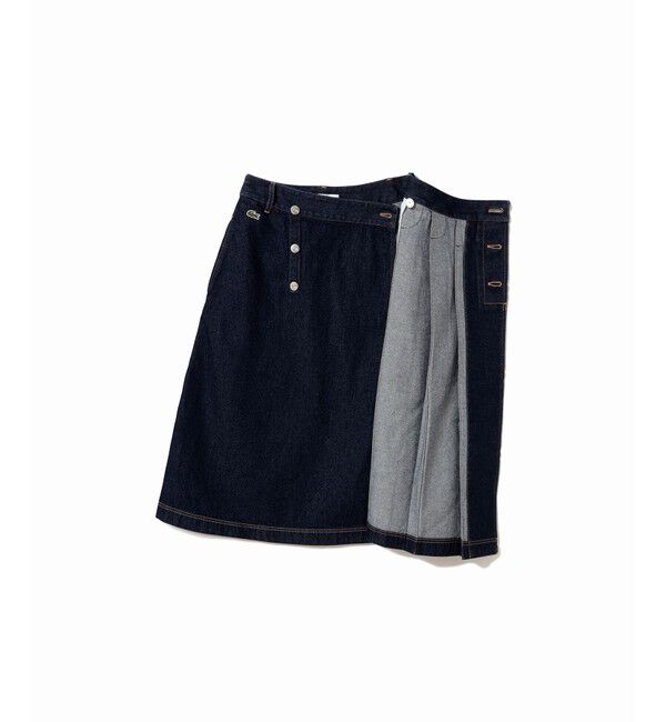LACOSTE「アシンメトリーデニムプリーツラップスカート」|スカート|