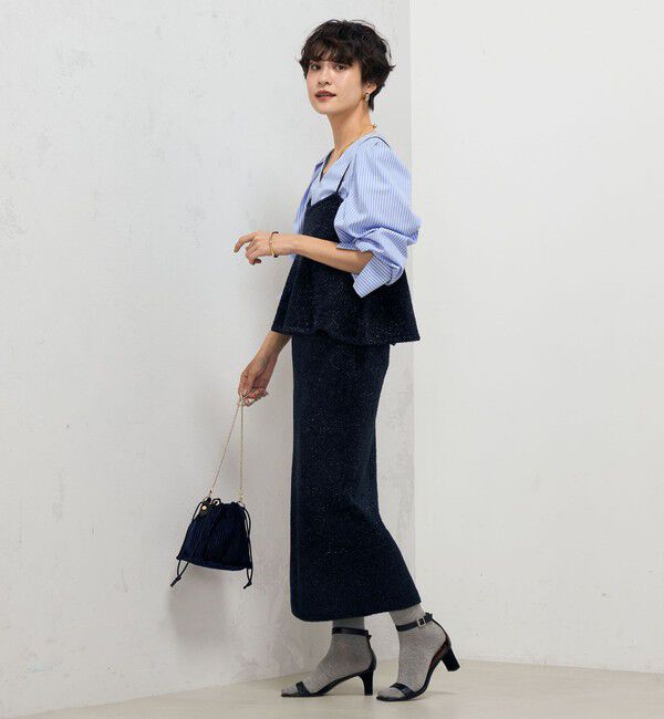 NOLLEY'S sophi「《セットアップ対応》《手洗い可能》キラキラフェザーフレアビスチェ」|ニット・セーター|