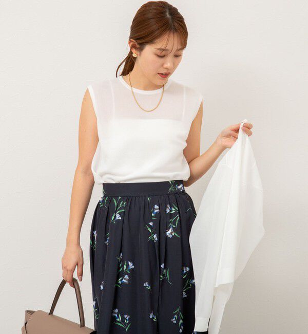 NOLLEY'S「《アンサンブル対応》ハーフシアーノースリーブプルオーバーニット」|ニット・セーター|