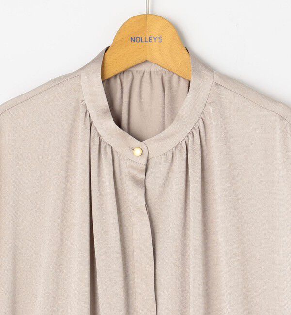 NOLLEY'S「ハンマーサテンケープブラウス」|シャツ・ブラウス|