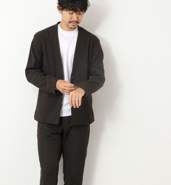 NOLLEY'S goodman「《ビジカジ/セットアップ対応》【尾州】先染めウォッシャブルノーカラーカーディガンジャケット 25AW」|ノーカラージャケット|