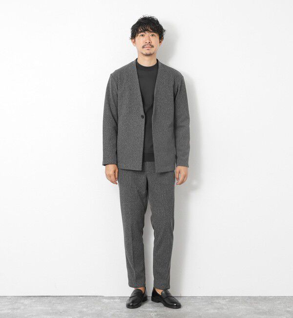 NOLLEY'S goodman「《ビジカジ/セットアップ対応》【尾州】先染めウォッシャブルノーカラーカーディガンジャケット 25AW」|ノーカラージャケット|