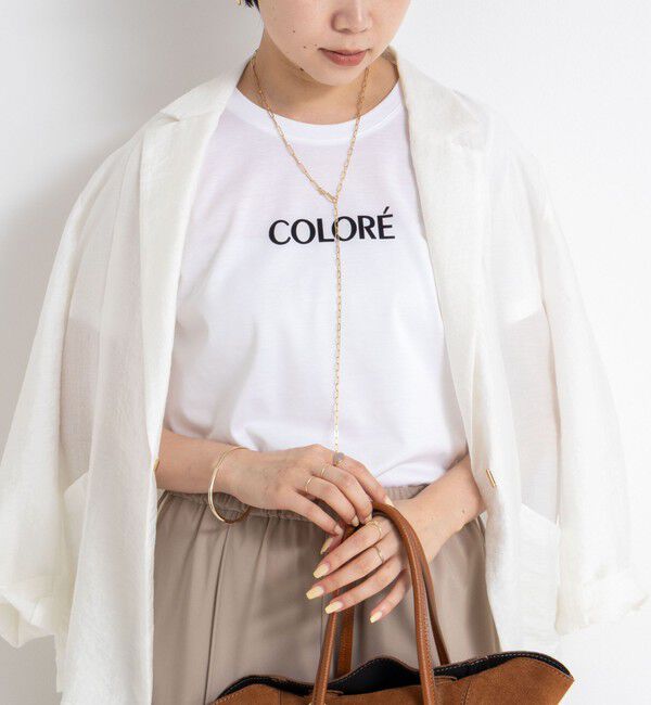 NOLLEY'S sophi「シルケット天竺フロッキーロゴTシャツ」|Tシャツ・カットソー|ホワイト