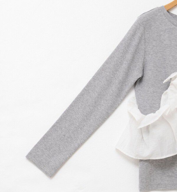 Rie Miller「3WAYリブフリルロンT」|Tシャツ・カットソー|