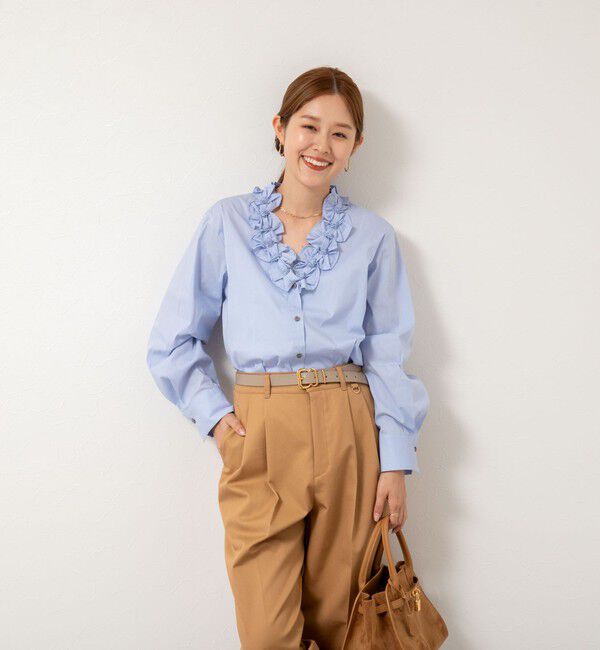 NOLLEY'S「Vネックタックギャザーパーツブラウス」|シャツ・ブラウス|