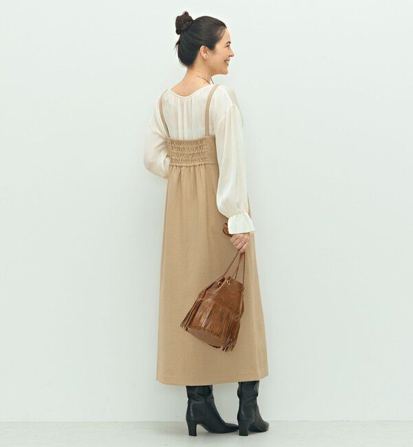 NOLLEY'S「ウォッシャブルウール調ストレッチキャミワンピース」|ワンピース|