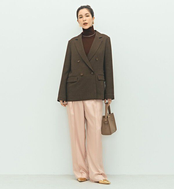 NOLLEY'S「《セットアップ対応》ウォッシャブルウール調ストレッチダブルジャケット」|テーラードジャケット|