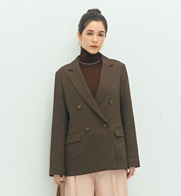 NOLLEY'S「《セットアップ対応》ウォッシャブルウール調ストレッチダブルジャケット」|テーラードジャケット|