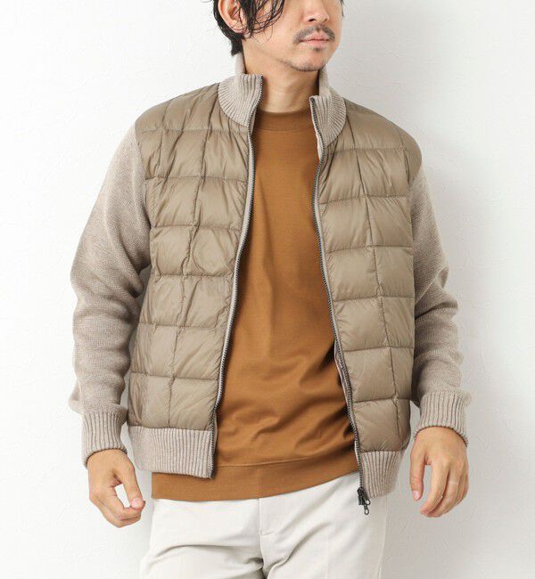 NOLLEY'S goodman「【TAION/タイオン】別注HI NECK DOWN JKT WITH SLEEVE KNIT 25AW」|ブルゾン・スタジャン|