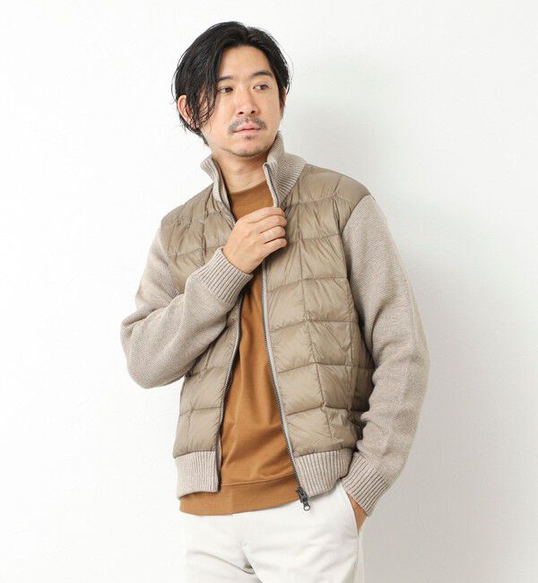 NOLLEY'S goodman「【TAION/タイオン】別注HI NECK DOWN JKT WITH SLEEVE KNIT 25AW」|ブルゾン・スタジャン|