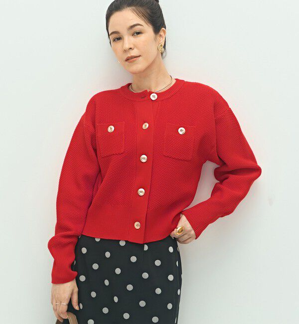 NOLLEY'S「《手洗い可能》鹿の子編みクルーネックカーディガン」|カーディガン|