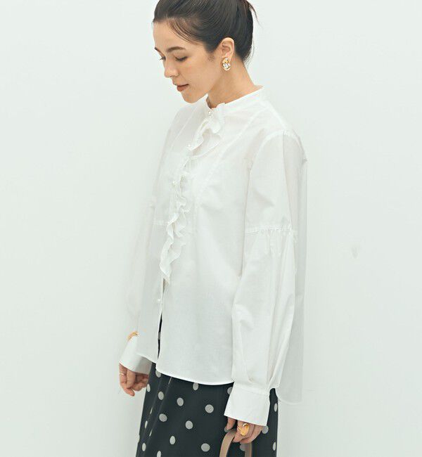 NOLLEY'S「パール釦ビブヨーク4WAYフリルブラウス」|シャツ・ブラウス|