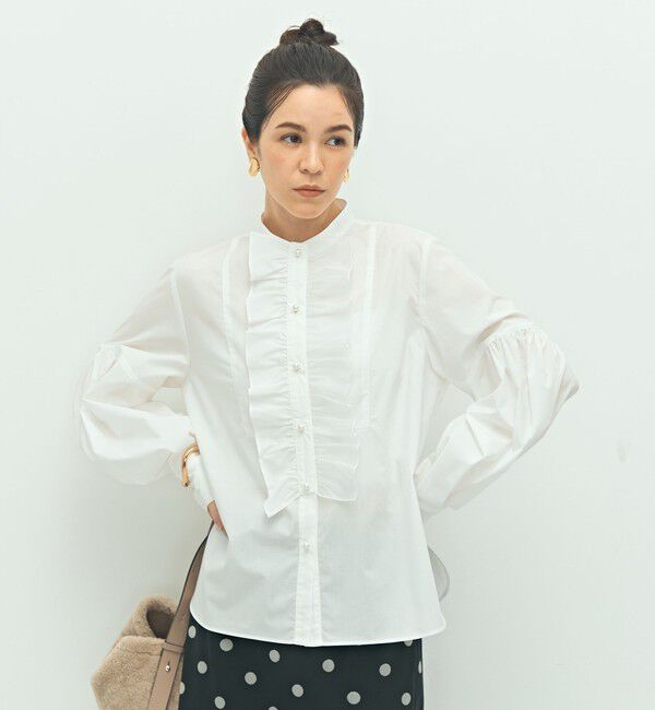 NOLLEY'S「パール釦ビブヨーク4WAYフリルブラウス」|シャツ・ブラウス|