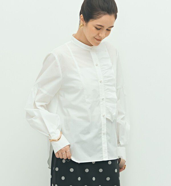 NOLLEY'S「パール釦ビブヨーク4WAYフリルブラウス」|シャツ・ブラウス|